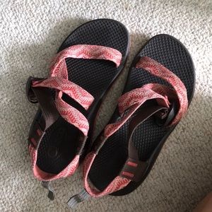 Pink strap Chacos